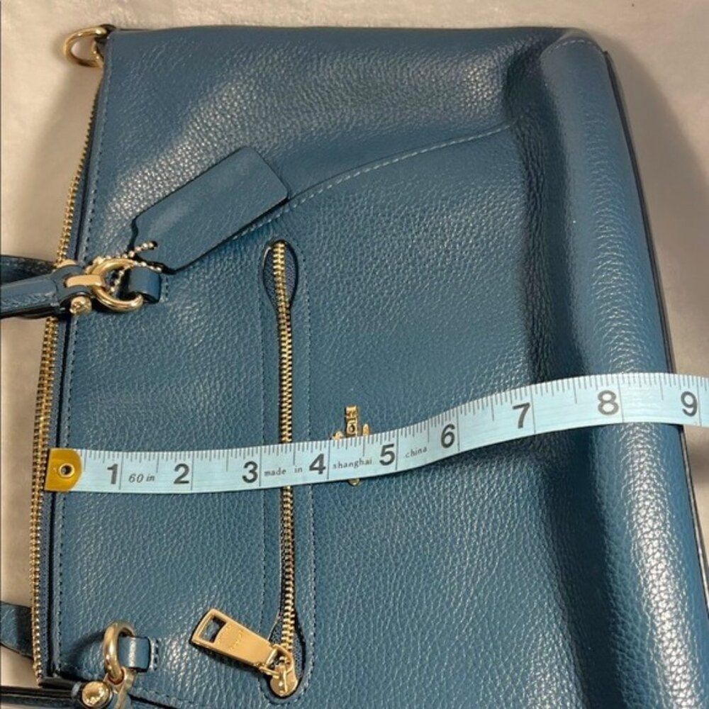 Coach Prairie Satchel Teal Leather Bag - #79997 - Picture 9 of 10